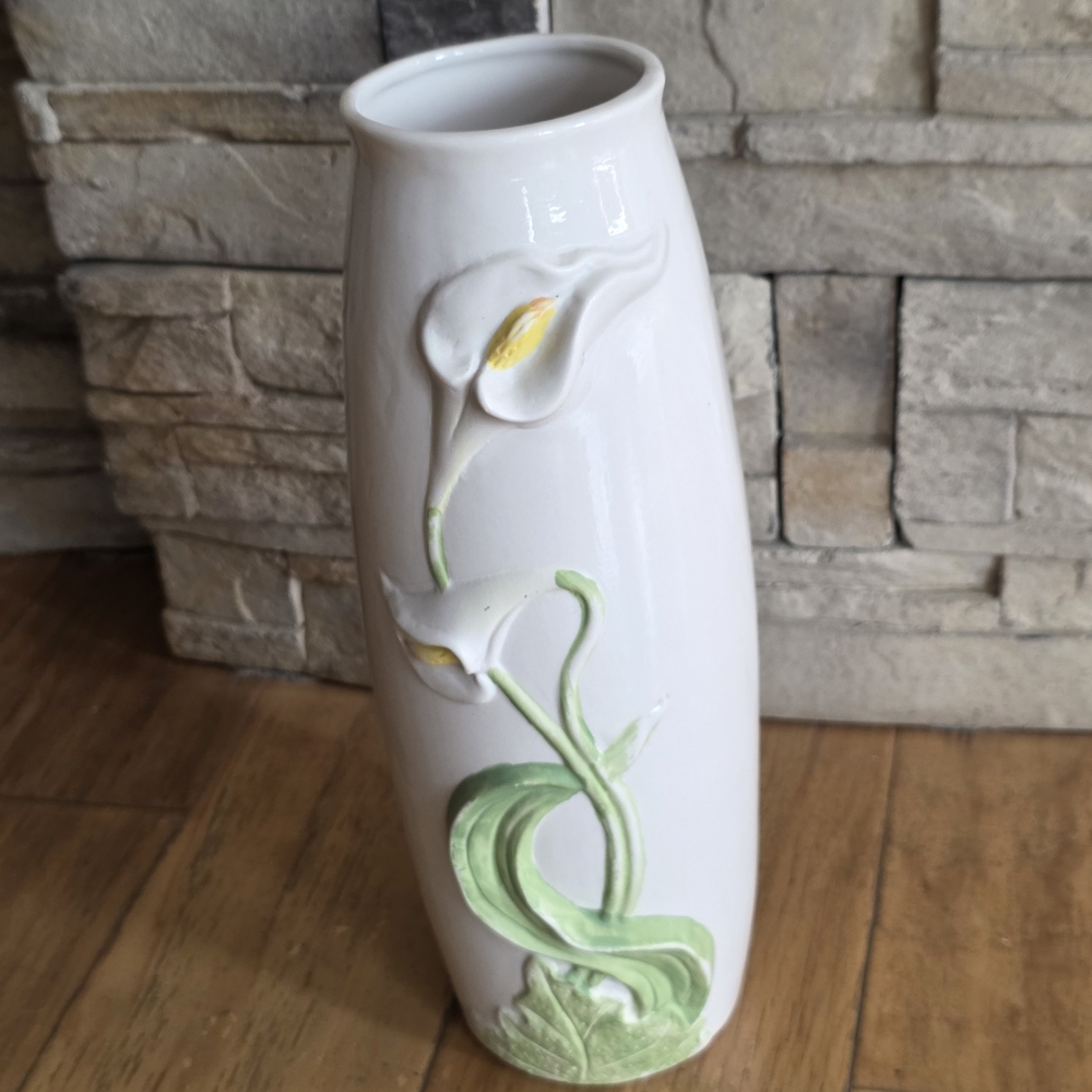 White Ceramic Calla Lily Vase - Home Accents